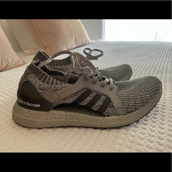 Grey Adidas Ultra Boost Runners - Picture 2 of 2
